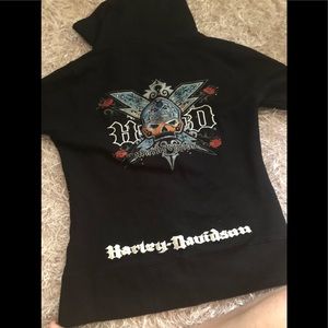 Women’s Harley Davidson bling zip jacket studs s